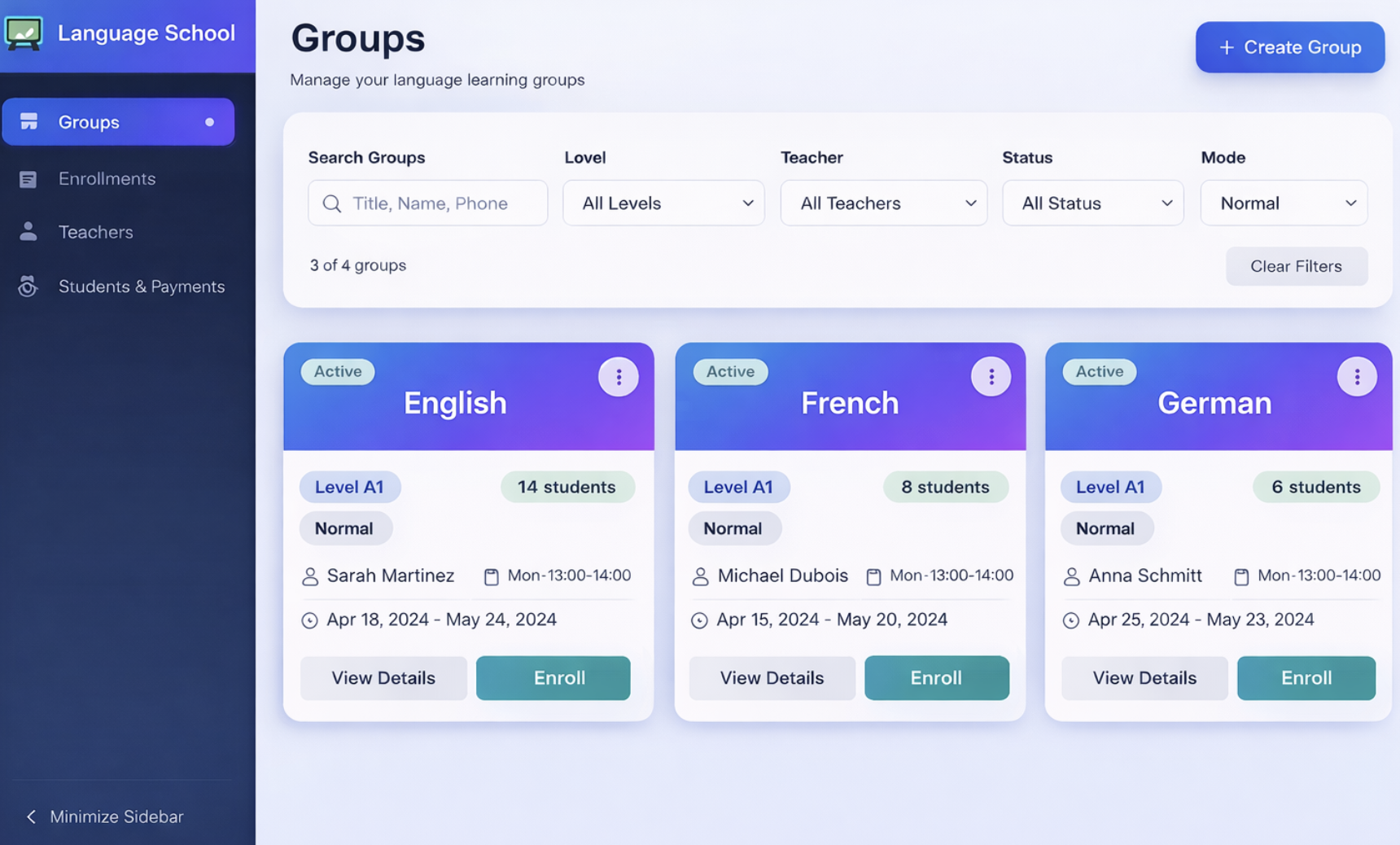 Classroom app screenshot